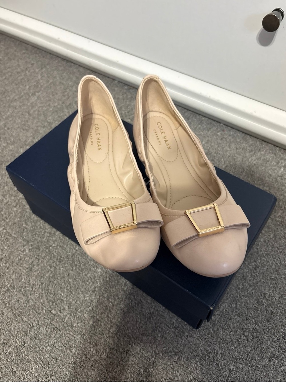 Cole Haan Nude Emory Bow Ballet Flats